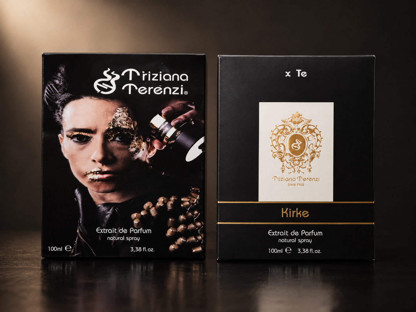 Prabangus „Kirke“ parfumuoto ekstrakto aromatas išskirtinėje juodos ir aukso spalvų pakuotėje