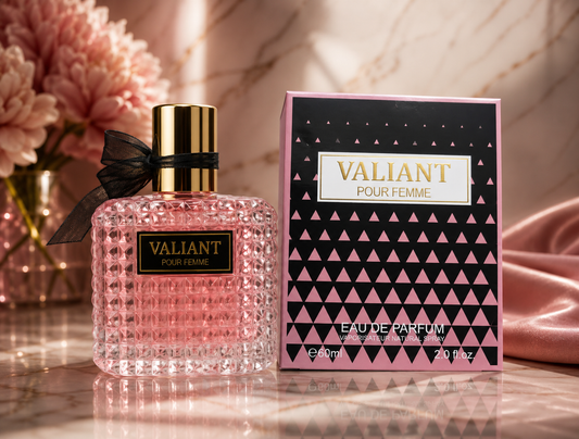 VALIANT POUR FEMME – žavus, moteriškas ir elegantiškai saldus aromatas, skirtas pasitikinčiai savimi moteriai. 🌸