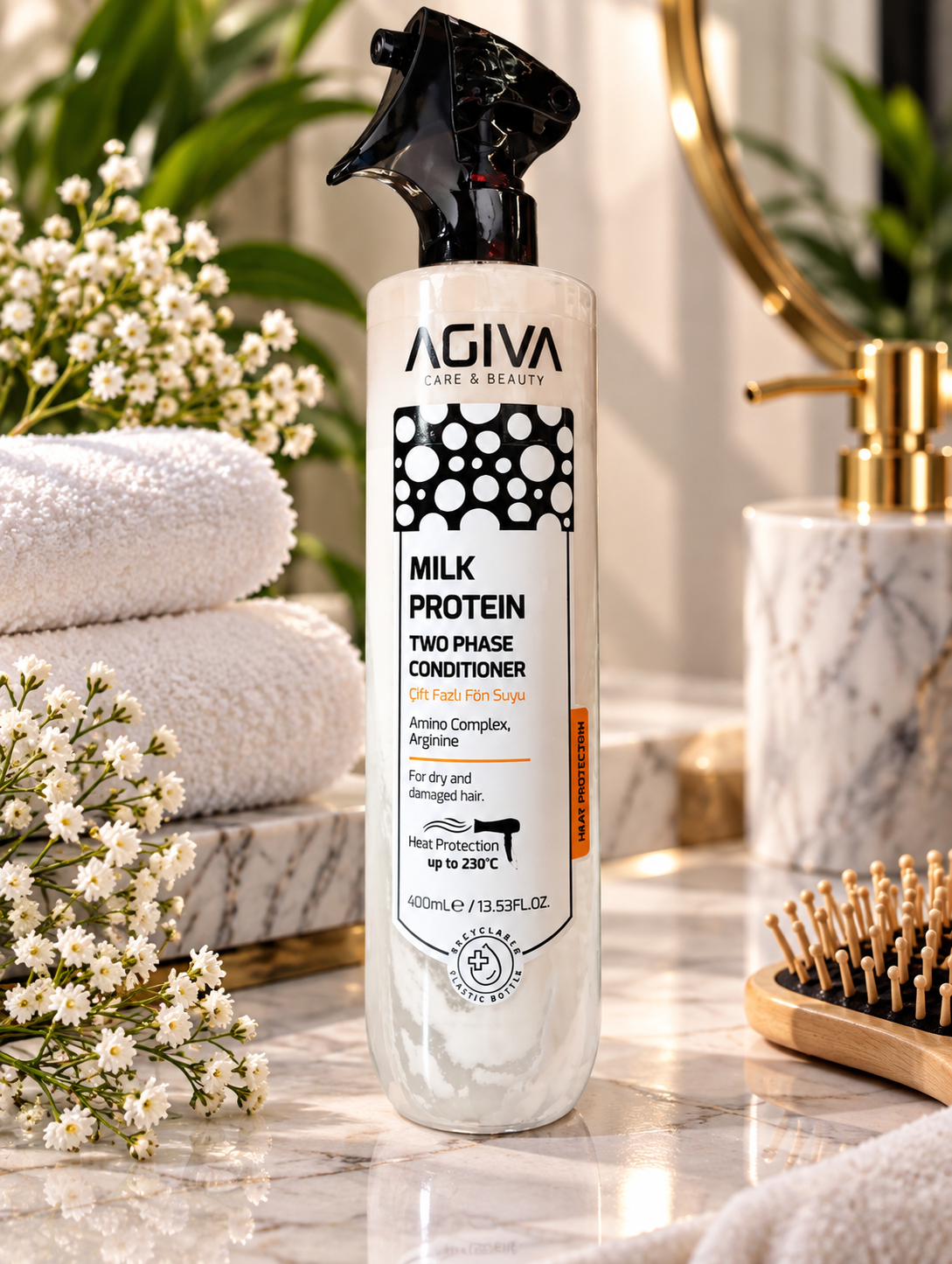 🤍 AGIVA MILK PROTEIN – DVIFAZIS KONDICIONIERIUS PLAUKAMS