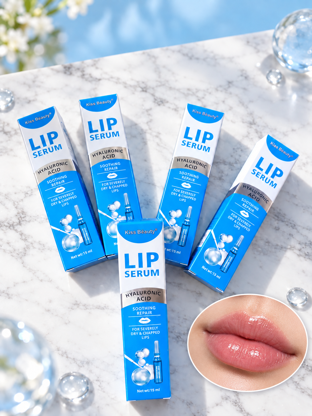 Kiss Beauty lūpų serumas su hialurono rūgštimi, 15 ml  Palepink sausas