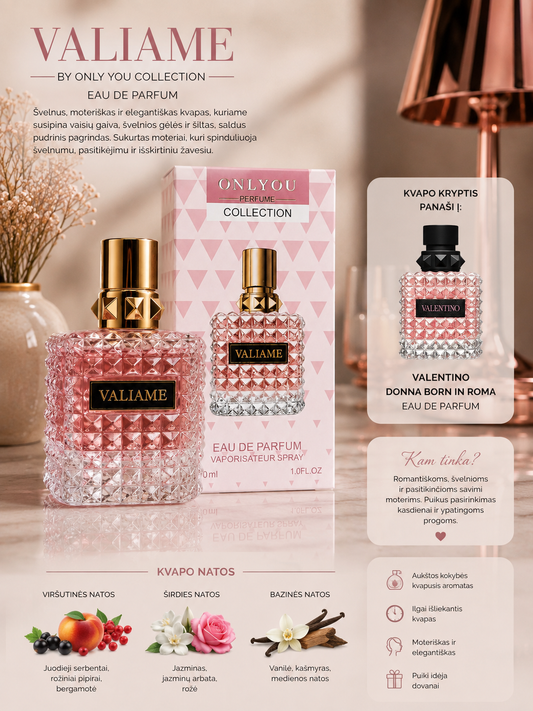 ONLY YOU VALIAME – Valentino Donna Born in Roma kvapo kryptis