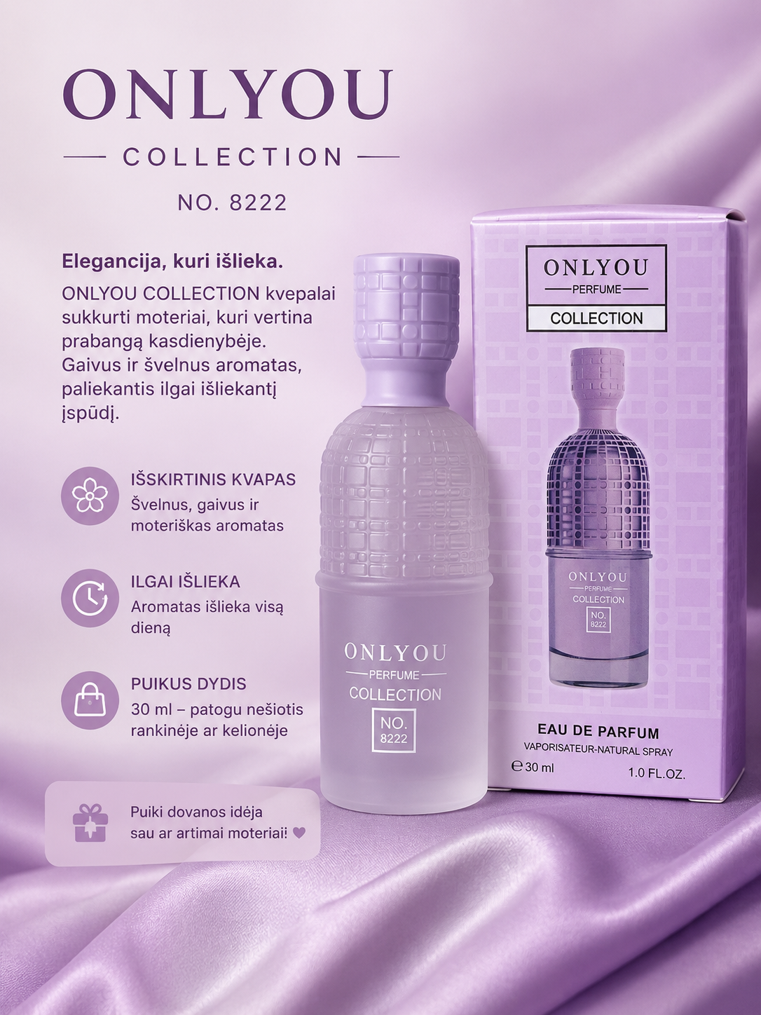 ONLYOU Collection No. 8222 – subtilūs ir elegantiški kvepalai moteriai