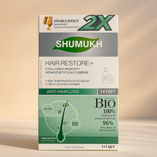 Stiprus rinkinys nuo plaukų slinkimo: šampūnas + serumas.