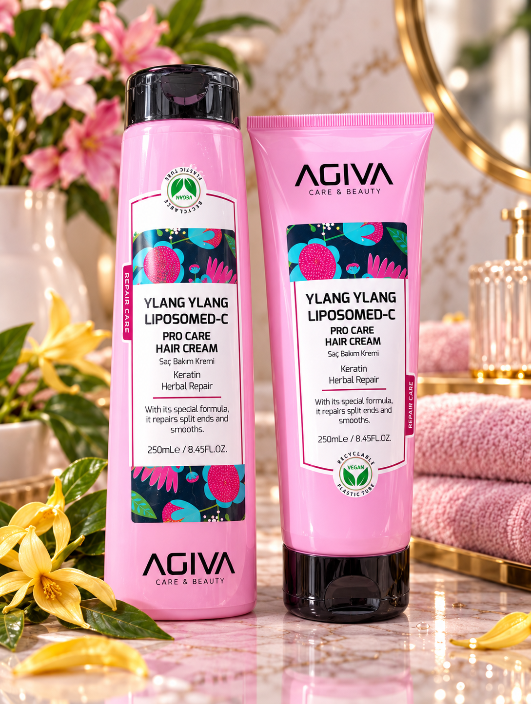 💗 AGIVA YLANG YLANG LIPOSOMED-C – ATKURIAMASIS PLAUKŲ KREMAS